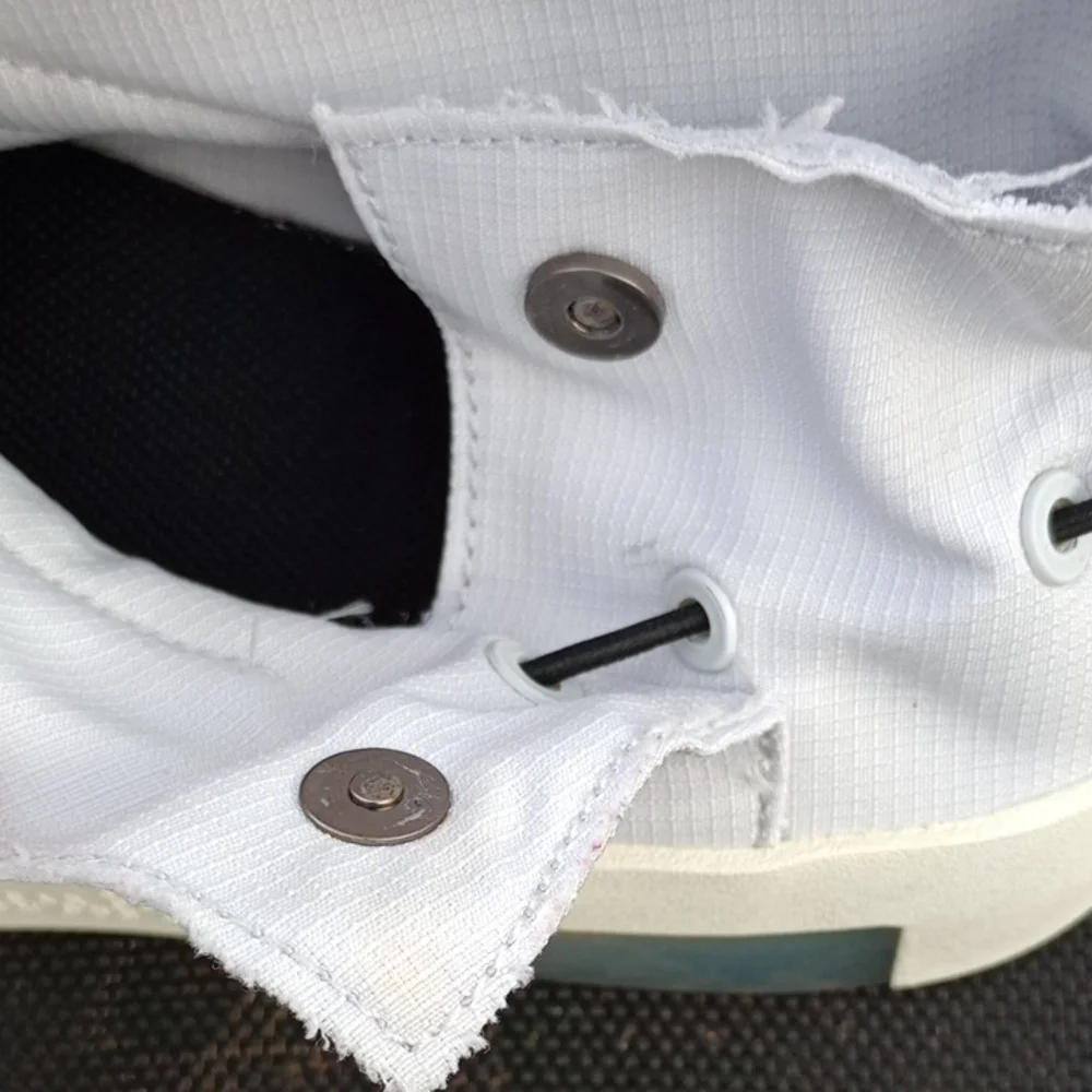 Nike White Athletic Slip-Ons with Strap‎